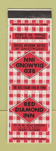 Matchbook Cover - Red Diamond Inn Miami FL Italian