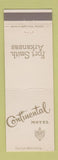 Matchbook Cover - Continental Motel Master Hosts Fort Smith AR