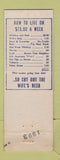 Matchbook Cover - High View Hotel Black Island RI