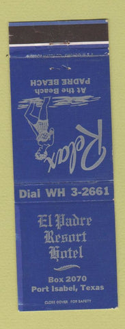 Matchbook Cover - El Padre Resort Hotel Port Isabel TX girlie BLUE