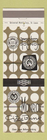 Matchbook Cover - Monroe City Bank Monroe City MO