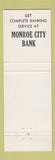 Matchbook Cover - Monroe City Bank Monroe City MO