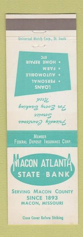 Matchbook Cover - Macon Atlanta State Bank MO