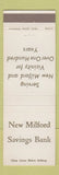 Matchbook Cover - New Milford Savings Bank MA