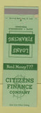 Matchbook Cover - Citizens Finance