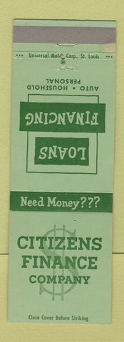 Matchbook Cover - Citizens Finance
