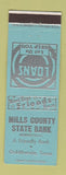 Matchbook Cover - Mills County State Bank Goldthwaite TX
