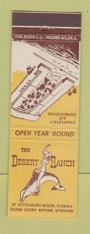Matchbook Cover - Desert Ranch St Petersburg Beach FL dolphin girlie