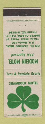 Matchbook Cover - Shamrock Motel Santa Clara CA