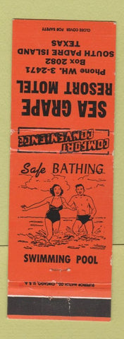 Matchbook Cover - Sea Grape Resort Motel South Padre Island TX