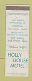 Matchbook Cover - Holly House Motel Tarzana CA