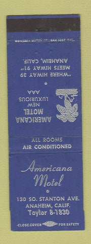 Matchbook Cover - Americana Motel Anaheim CA WEAR