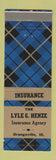 Matchbook Cover - Lyle Henze Insurance Orangeville IL