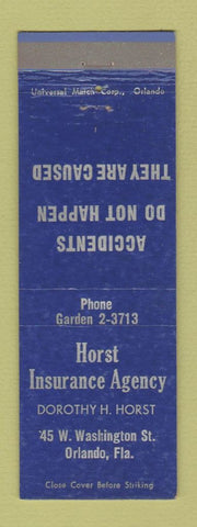 Matchbook Cover - Horst Insurance Agency Orlando FL