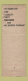 Matchbook Cover - Horst Insurance Agency Orlando FL