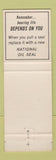 Matchbook Cover - Bower Roller Bearings Truck Parts Scranton PA