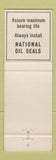 Matchbook Cover - National Oil Seals Truck Parts Scranton PA