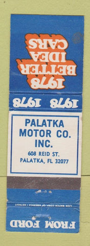 Matchbook Cover - 1978 Ford Palatka Motors FL WORN