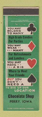 Matchbook Cover - Chocolate Shop Perry IA
