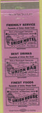 Matchbook Cover - Union House Bar Motel Santa Monica CA