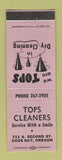 Matchbook Cover - Tops Cleaners Coos Bay OR