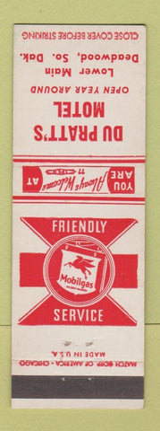 Matchbook Cover - Du Pratt's Motel Deadwood SD Mobil oil gas