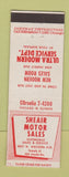 Matchbook Cover - Sheair Motor Sales Olsmobile Chicago IL