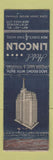 Matchbook Cover - Hotel Lincoln New York City Lion Canada 1929