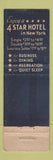 Matchbook Cover - Hotel Lincoln New York City Lion Canada 1929
