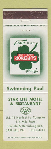 Matchbook Cover - Star Lite Motel Superior Motels Carlisle PA