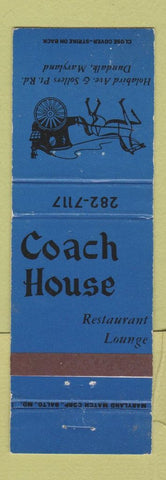 Matchbook Cover - Coach House Restaurant Dundalk MD
