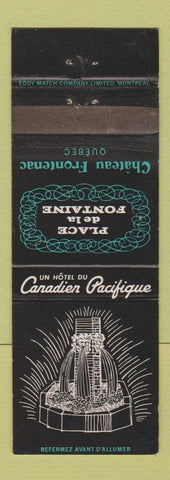 Matchbook Cover - Place de la Fontaine Chateau Frontenac QC WEAR