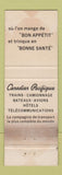 Matchbook Cover - Place de la Fontaine Chateau Frontenac QC WEAR