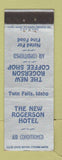 Matchbook Cover - New Rogerson Hotel Twin Falls ID