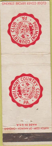Matchbook Cover - Philmont country Club PA