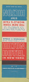 Matchbook Cover - Hilton Hotel New York City 1964 World's Fair