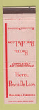 Matchbook Cover - Hotel Ponce De Leon Roanoke VA