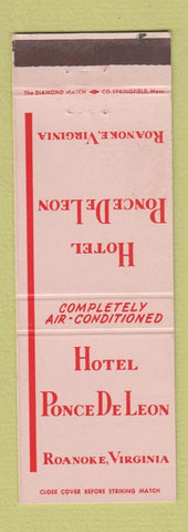 Matchbook Cover - Hotel Ponce De Leon Roanoke VA