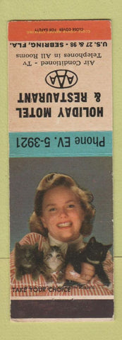 Matchbook Cover - Holiday Motel Restaurant Sebring FL