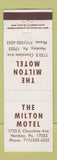 Matchbook Cover - Milton Motel Hershey PA