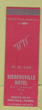 Matchbook Cover - Siegersville Hotel Orefield PA RED