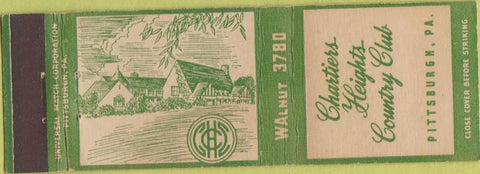 Matchbook Cover - Chartiers Heights Country Club Pittsburgh PA