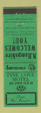 Matchbook Cover - Pine Cove Motel Ossipee NH Perkins Americana GREEN