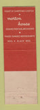 Matchbook Cover - Morton House Grand Rapids MI