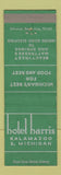 Matchbook Cover - Hotel Harris Kalamazoo MI
