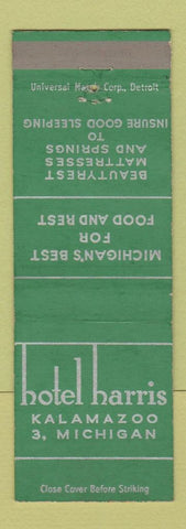 Matchbook Cover - Hotel Harris Kalamazoo MI