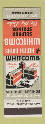Matchbook Cover - Whitcomb Sulphur Springs Hotel St Joseph MO