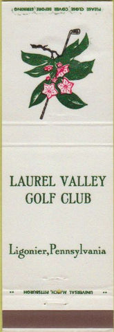 Matchbook Cover - Laurel Valley Gofl Club Ligonier PA