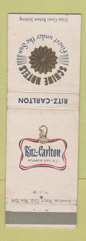Matchbook Cover - Ritz Carlton Hotel Atlantic City NJ Schine