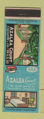 Matchbook Cover - Azalea Court Motel Lafayette LA